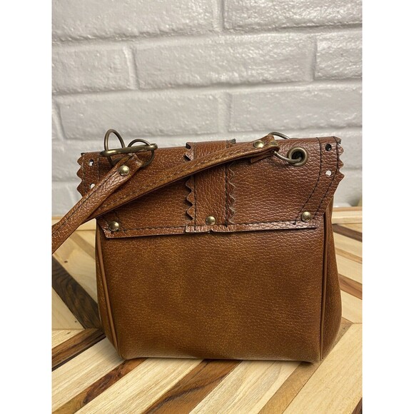 Vintage Leather crossbody Satchel Bag Boho Purse - Picture 7 of 11